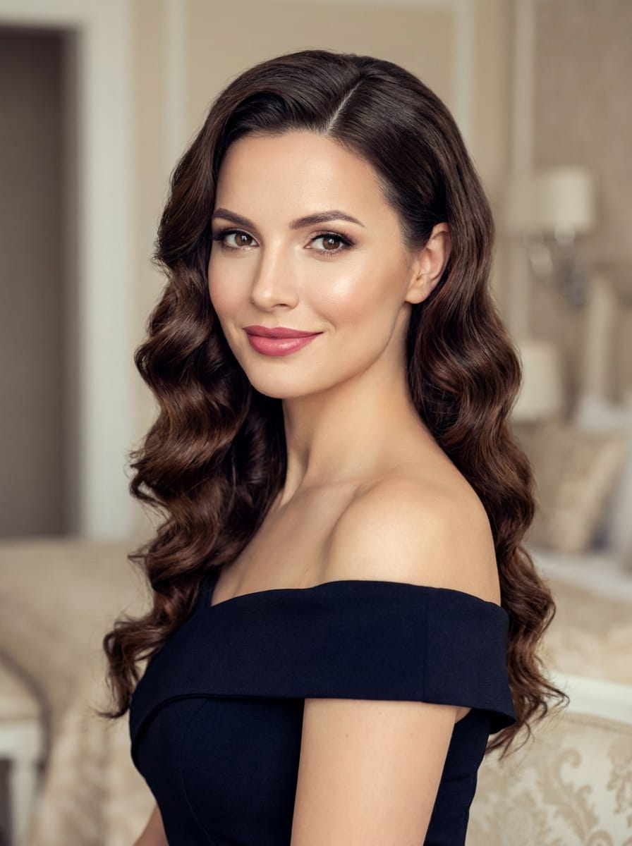 Glamouröse Hollywood-Locken in lang - Locken Frisur für lange Haare
